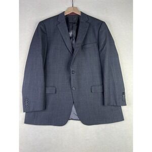 Hart Shaffner Marx Blazer Men's 46R Gray 2 Button Sport Coat Wool